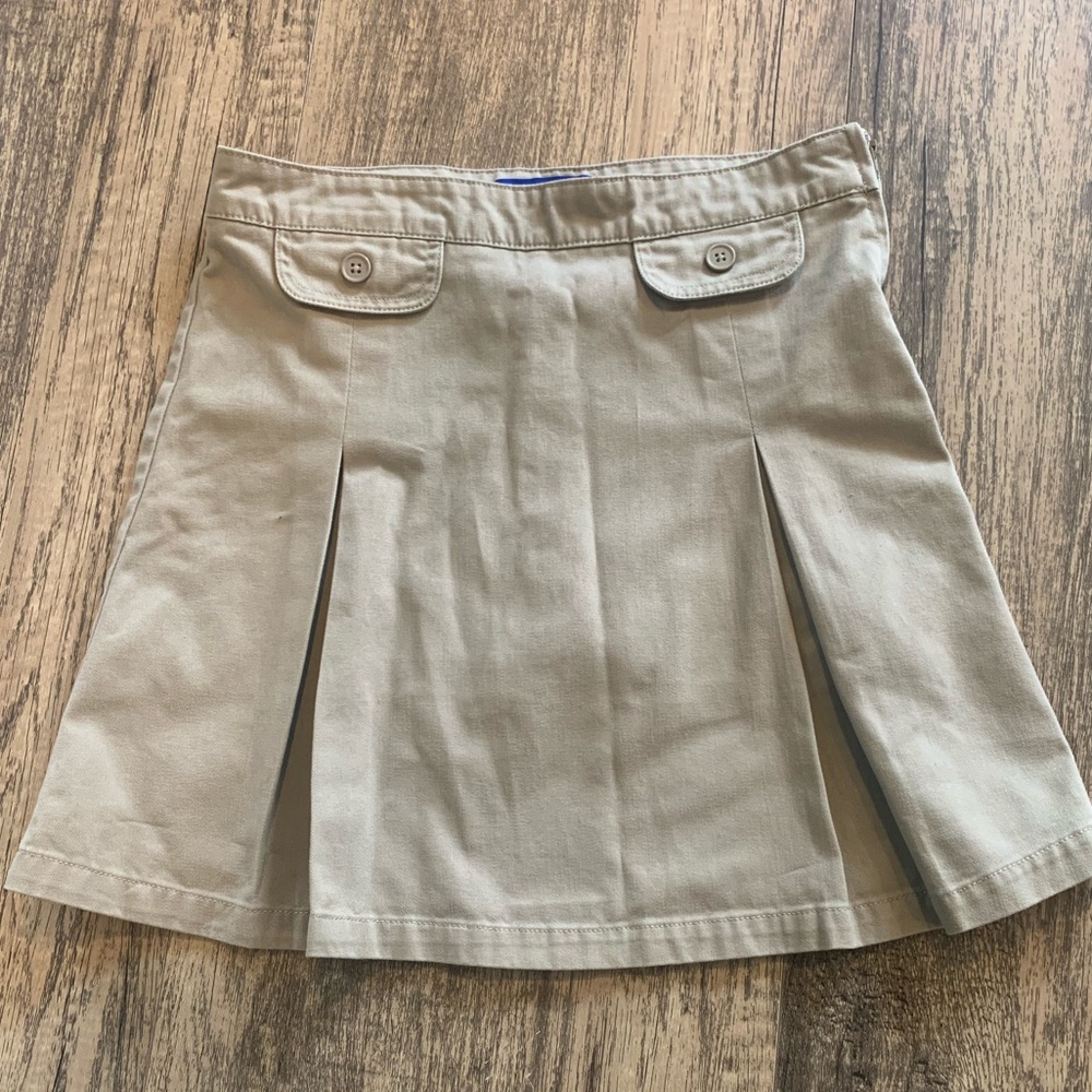 Girls tan skirt, size 14, adjustable waist, Sears